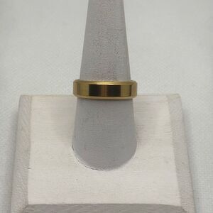 Brand New!! Size 10 3/4 Stainless steel plated beveled edge band